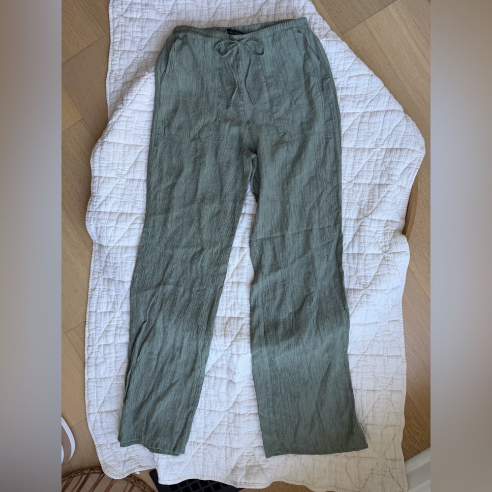 ZARA Olive Green Pull On Drawstring Pant